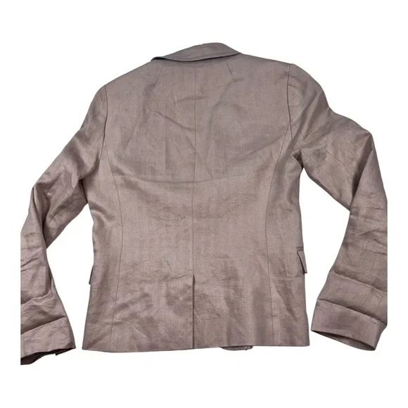 J.Crew Blazer Womens Size 2 Linen Tan Beige Tailored Jacket Career Office Chic - Picture 3 of 10